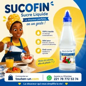 SUCOFIN® Sucre Liquide Édulcorant – Alternative au Sucre pour Diabétiques – Faible en Calories – Flacon Pratique pour Boissons et Desserts