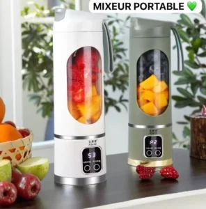 Mixeur Portable Rechargeable USB – Mini Blender Électrique Intelligent avec Écran Digital LED pour Smoothies, Jus Frais et Shakes de Sport (Modèle Aleld)