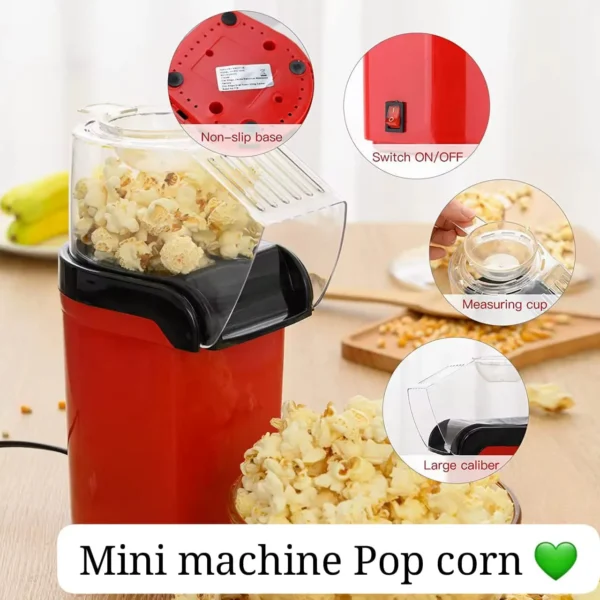 Mini Machine à Popcorn Électrique Minijoy – Cuisson Sans Huile à Air Chaud (1200W) pour Popcorn Sain et Rapide – Image 3