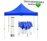 Tente Démontable Pliante 3x3m (Barnum / Tonnelle de Jardin) – Structure Métallique Robuste & Toile Impermeable pour Événements et Marchés – Image 6