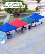 Tente Démontable Pliante 3x3m (Barnum / Tonnelle de Jardin) – Structure Métallique Robuste & Toile Impermeable pour Événements et Marchés – Image 2