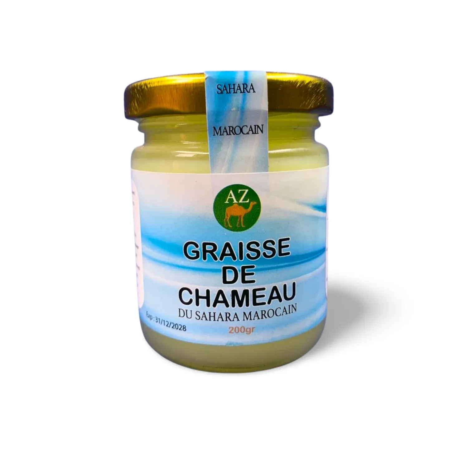 sa Graisse de Chameau Naturelle du Sahara Marocain AZ – Soin Naturel Articulaire, Muscle et Cheveux, Teint (Pot de 200g) – Image 1